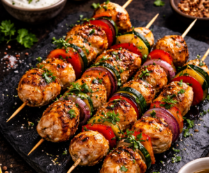 Brochettes de poulet grillées